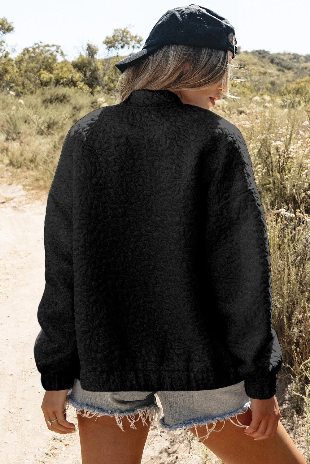 Baseball Collar Floral Quilted Jacket - GirlyBayBaseball Collar Floral Quilted Jacket100100621921612SBlackGirlyBayBaseball Collar Floral Quilted Jacket