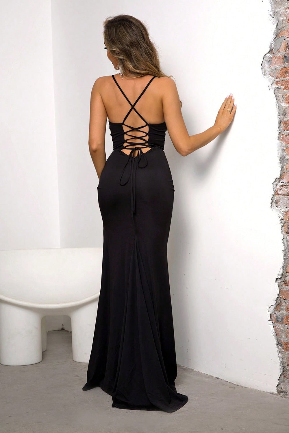Lace - Up Spaghetti Strap Split Dress - GirlyBayFormal and Evening DressesLace - Up Spaghetti Strap Split Dress100101333886682XSBlackGirlyBayLace - Up Spaghetti Strap Split Dress