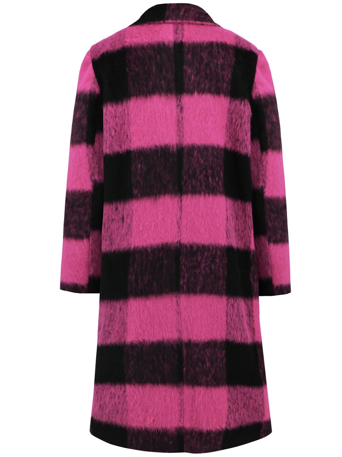 Plaid Double - Breasted Long Sleeve Coat - GirlyBayOuterwearPlaid Double - Breasted Long Sleeve Coat100100617935548SHot PinkGirlyBayPlaid Double - Breasted Long Sleeve Coat