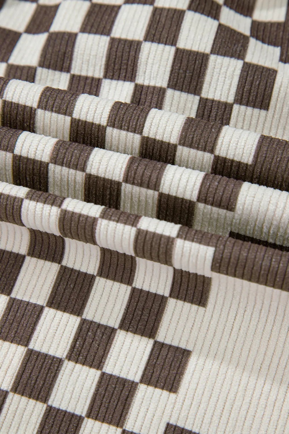 Plus Size Checkered Button Up Long Sleeve Jacket - GirlyBayPlus Size ClothesPlus Size Checkered Button Up Long Sleeve Jacket1001005199816371XLChocolateGirlyBayPlus Size Checkered Button Up Long Sleeve Jacket