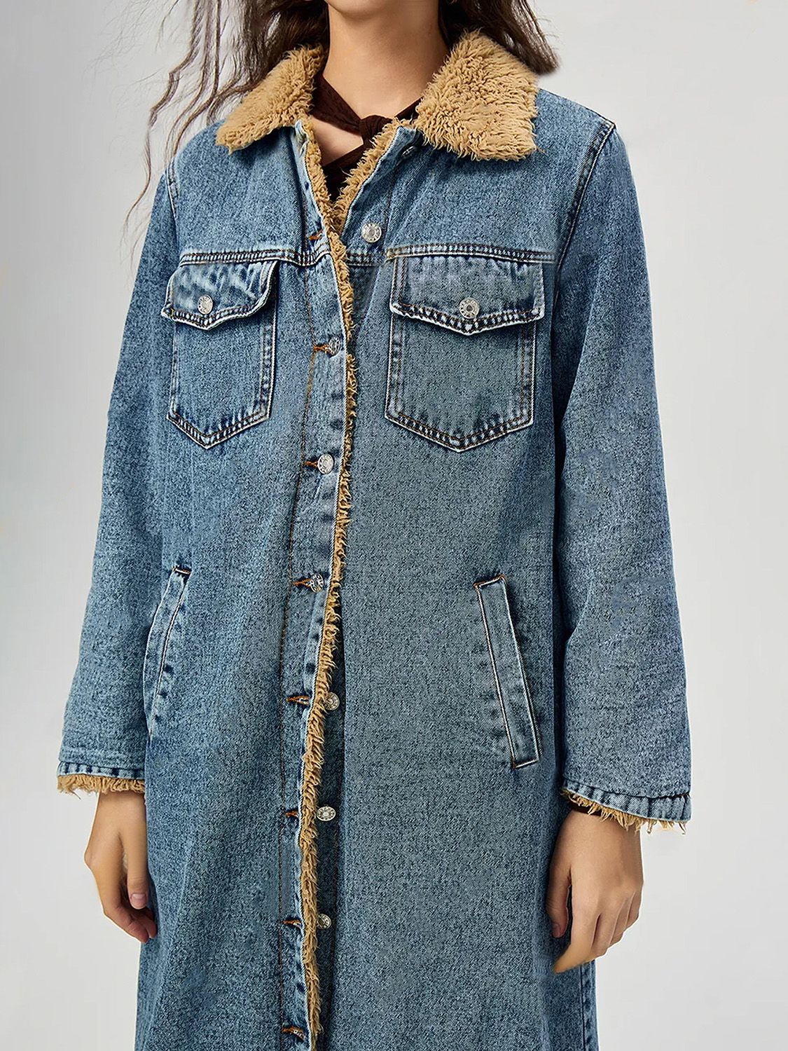 Pocketed Button Up Denim Jacket with Fur Lining - GirlyBayJeans & DenimPocketed Button Up Denim Jacket with Fur Lining100100902791067XSMediumGirlyBayPocketed Button Up Denim Jacket with Fur Lining