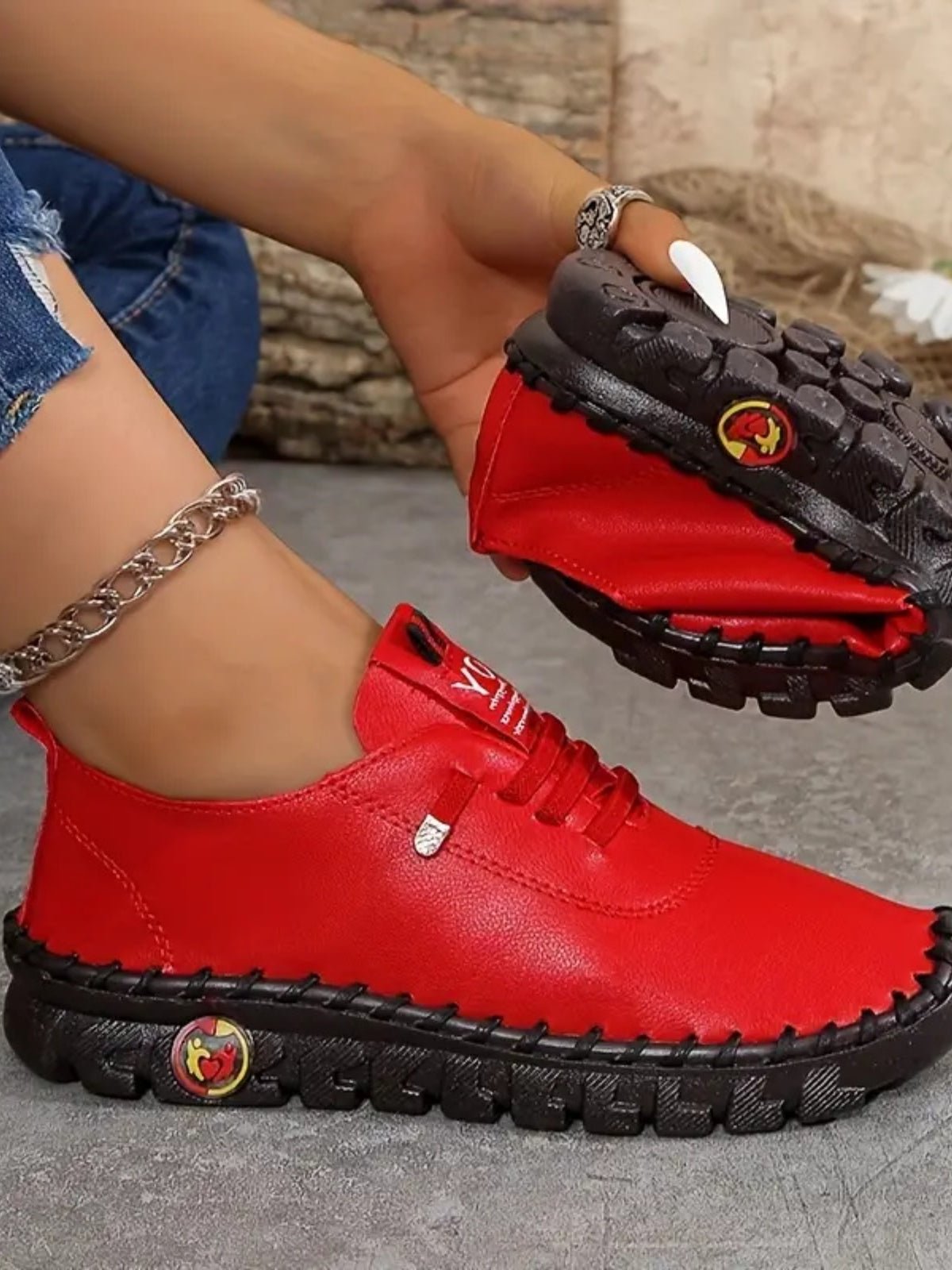 PU Leather Round Toe Slip - Ons - GirlyBayShoesPU Leather Round Toe Slip - Ons10060024446897735(US4)RedGirlyBayPU Leather Round Toe Slip - Ons