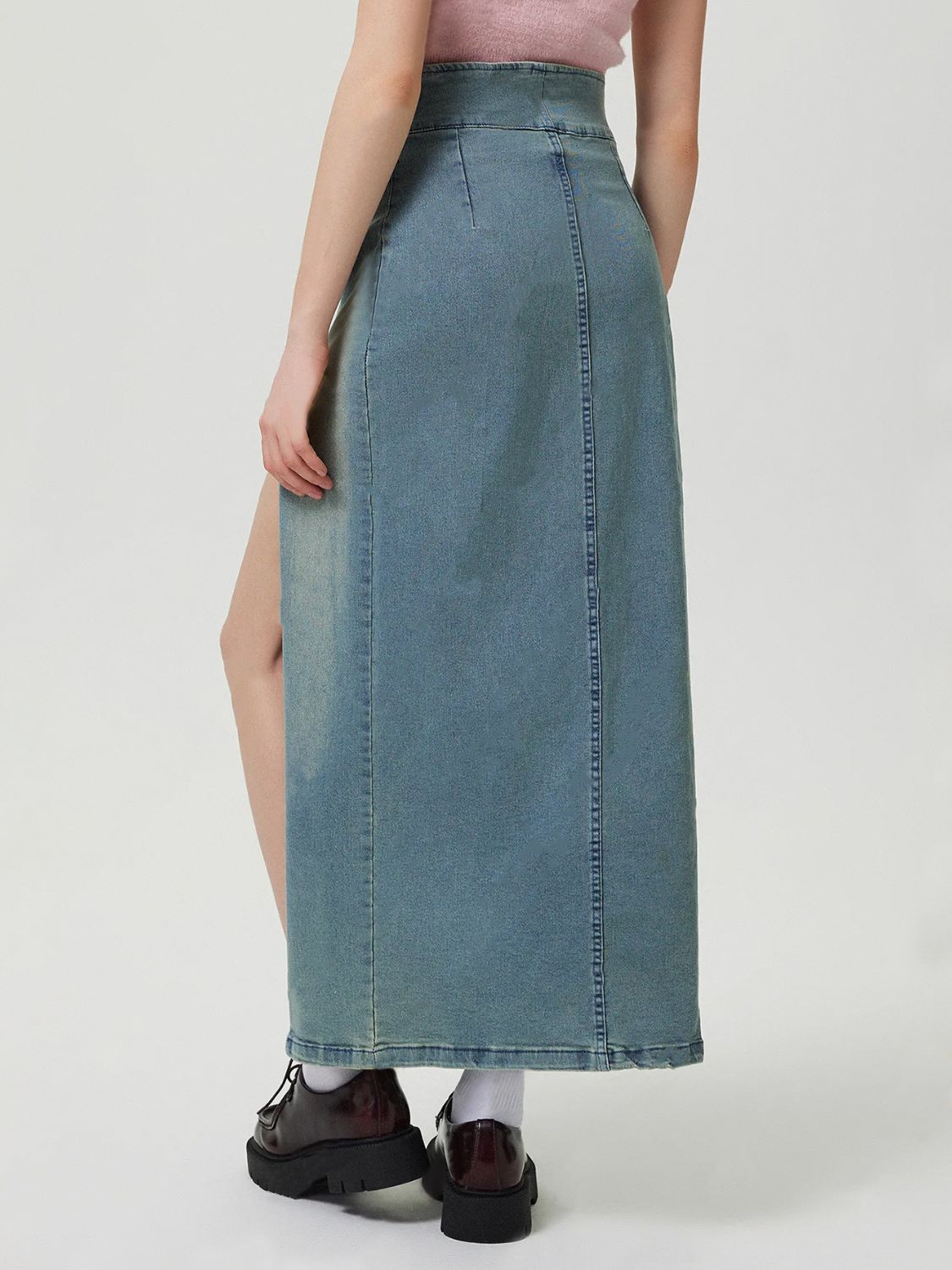 Zippered Slit Denim Mini SkirtJeans & DenimTrendsiGirlyBay100100358371880MediumSShe Wild