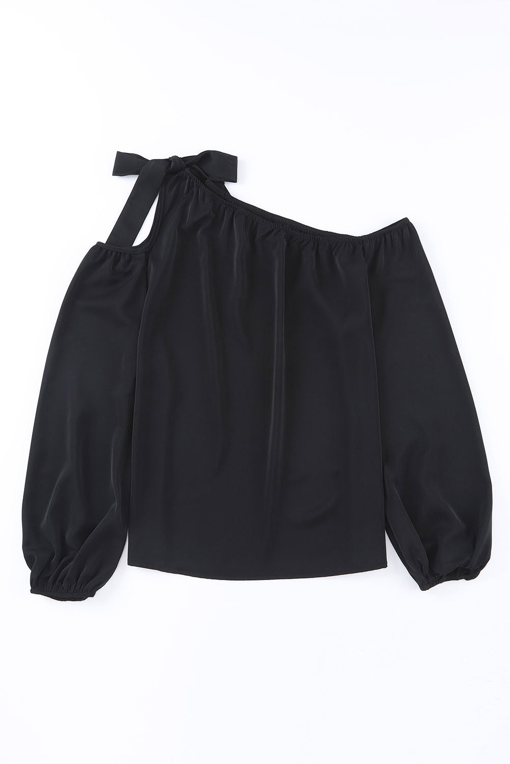 Tied Asymmetrical Neck Cold - Shoulder Blouse - GirlyBayTied Asymmetrical Neck Cold - Shoulder Blouse100101070755603SBlackGirlyBayTied Asymmetrical Neck Cold - Shoulder Blouse