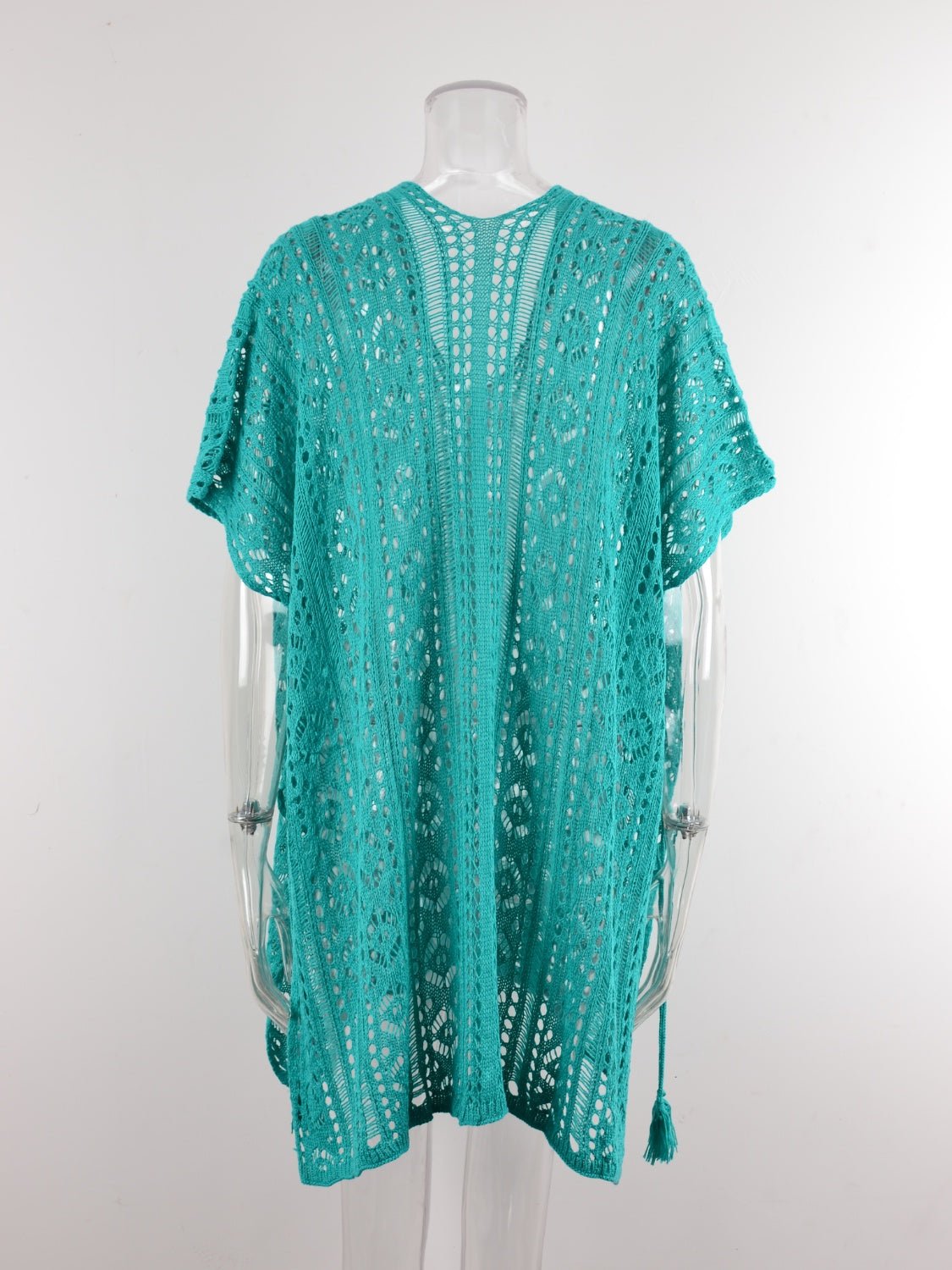 Angel Wings Cutout V-Neck Cover-Up with TasselCover UpsTrendsiGirlyBay