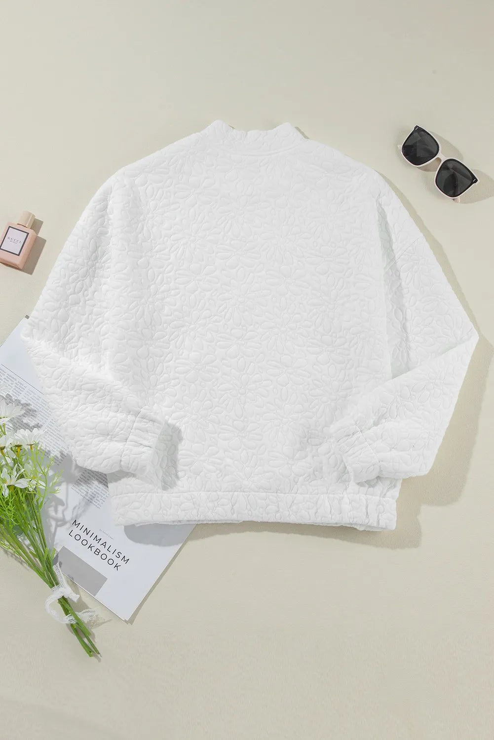 Baseball Collar Floral Quilted Jacket - GirlyBayBaseball Collar Floral Quilted Jacket100100621921818SWhiteGirlyBayBaseball Collar Floral Quilted Jacket