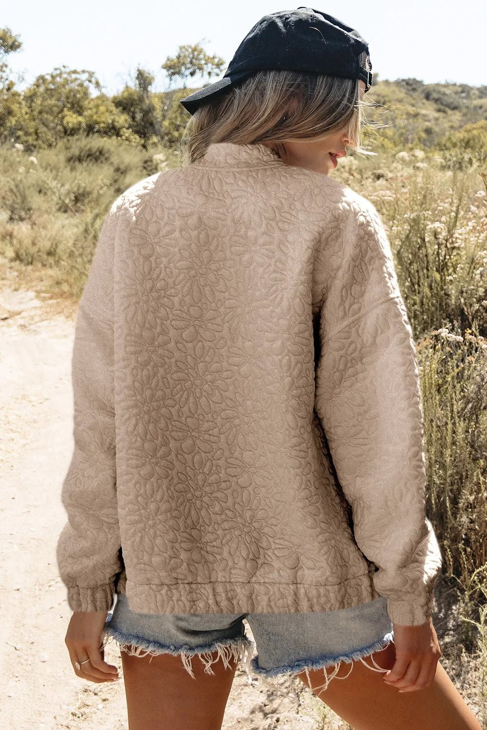 Baseball Collar Floral Quilted Jacket - GirlyBayBaseball Collar Floral Quilted Jacket100100621926171SDust StormGirlyBayBaseball Collar Floral Quilted Jacket