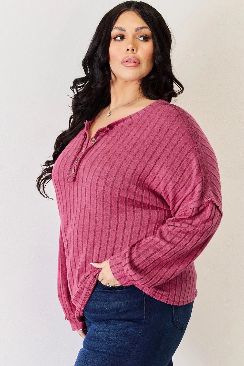 Basic Bae Full Size Ribbed Half Button Long Sleeve High - Low T-Shirt - GirlyBayGiryBay35263a72 - d801 - 42eb - aa9f - 2ac38b4b970b - Max100101401231958SHot PinkGirlyBay35263a72 - d801 - 42eb - aa9f - 2ac38b4b970b - MaxBasic Bae Full Size Ribbed Half Button Long Sleeve High - Low T-ShirtGiryBayGirlyBay100101401231958