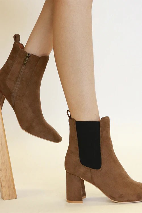Beast Fashion Faux Suede Block Heel Chelsea Boots with Elastic Side Panel - GirlyBayShoesBeast Fashion Faux Suede Block Heel Chelsea Boots with Elastic Side Panel1006009178719816Coffee BrownGirlyBayBeast Fashion Faux Suede Block Heel Chelsea Boots with Elastic Side Panel