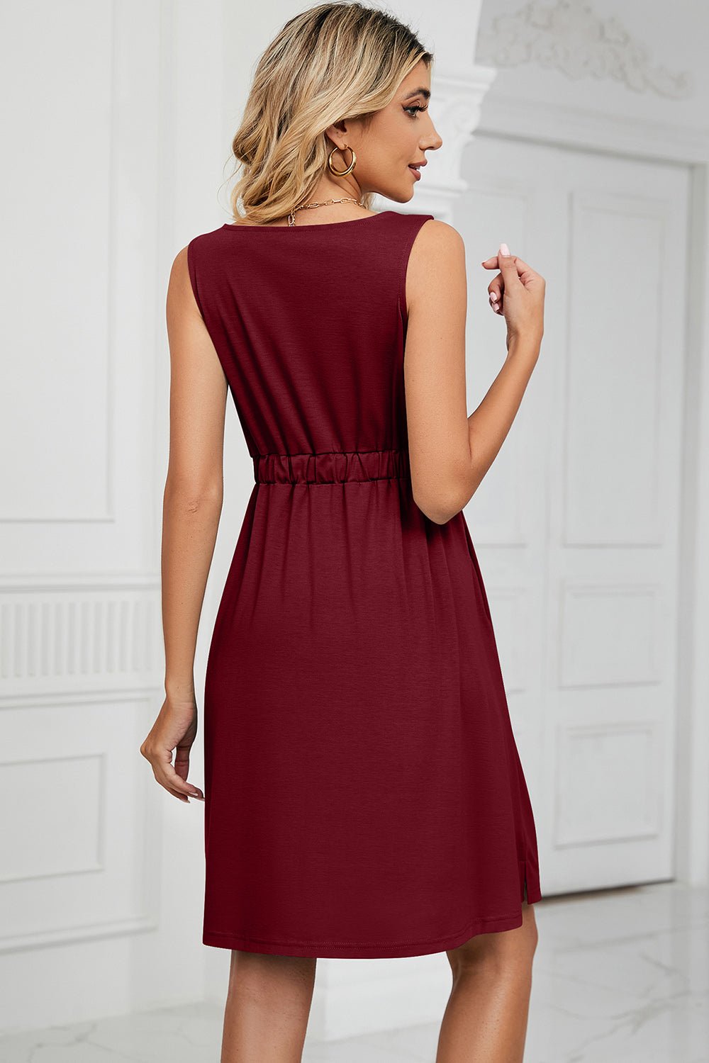 Chic Mini Dress with Wide StrapsCasual DressesGirlyBayGirlyBay100100762371120BurgundySH&L&LShip From Overseas