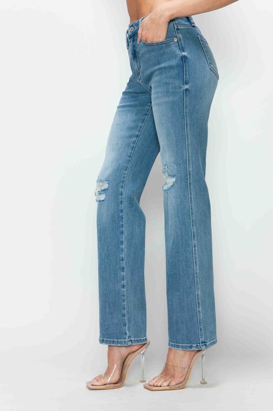 bytos Full Size Distressed High Rise Straight Jeans - GirlyBayJeans & Denimbytos Full Size Distressed High Rise Straight Jeans1001005990715901(25)MediumGirlyBaybytos Full Size Distressed High Rise Straight Jeans