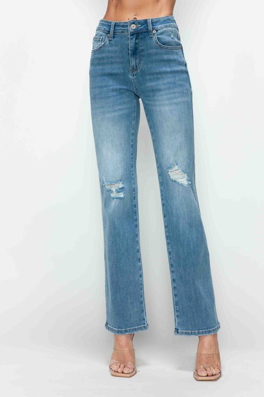 bytos Full Size Distressed High Rise Straight Jeans - GirlyBayJeans & Denimbytos Full Size Distressed High Rise Straight Jeans1001005990715901(25)MediumGirlyBaybytos Full Size Distressed High Rise Straight Jeans