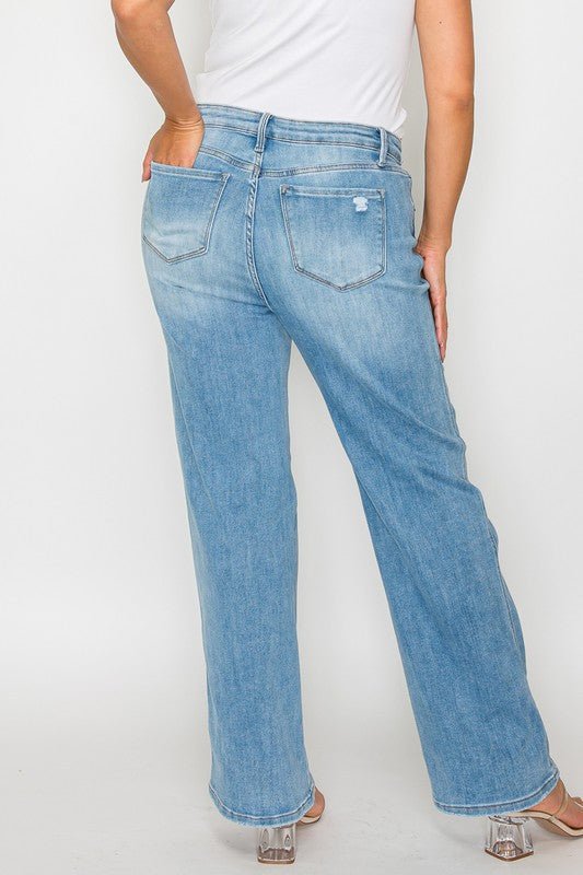bytos Full Size Distressed High Rise Straight Jeans - GirlyBayJeans & Denimbytos Full Size Distressed High Rise Straight Jeans1001005990715901(25)MediumGirlyBaybytos Full Size Distressed High Rise Straight Jeans