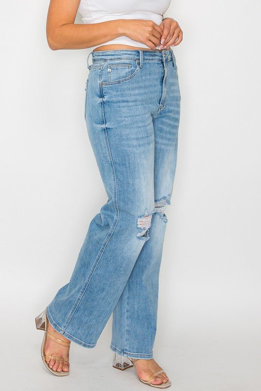 bytos Full Size Distressed High Rise Straight Jeans - GirlyBayJeans & Denimbytos Full Size Distressed High Rise Straight Jeans1001005990715901(25)MediumGirlyBaybytos Full Size Distressed High Rise Straight Jeans