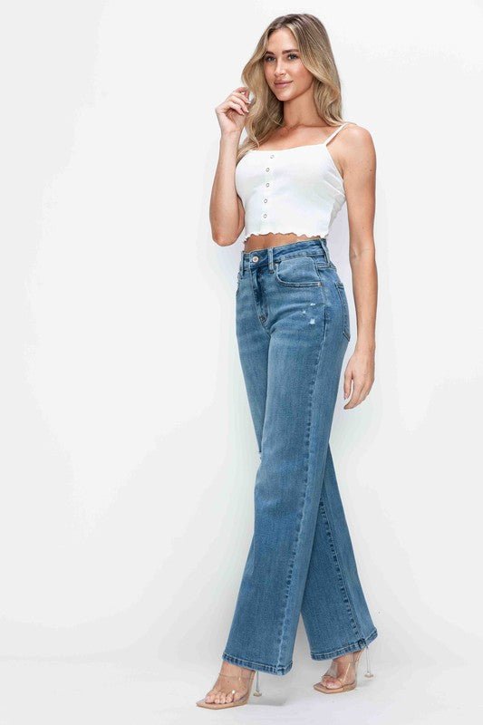bytos Full Size High Rise Wide Leg Jeans with Pockets - GirlyBayJeans & Denimbytos Full Size High Rise Wide Leg Jeans with Pockets1001007337914721(25)MediumGirlyBaybytos Full Size High Rise Wide Leg Jeans with Pockets