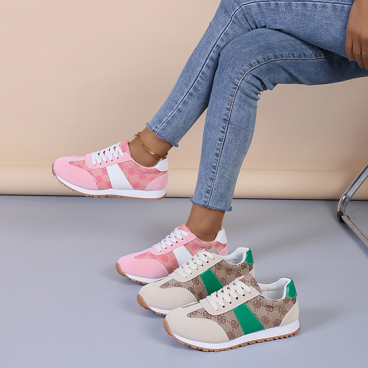 Contrast Round Toe Flat Sneakers - GirlyBayShoesContrast Round Toe Flat Sneakers10060025626174636(US5)GreenGirlyBayContrast Round Toe Flat Sneakers