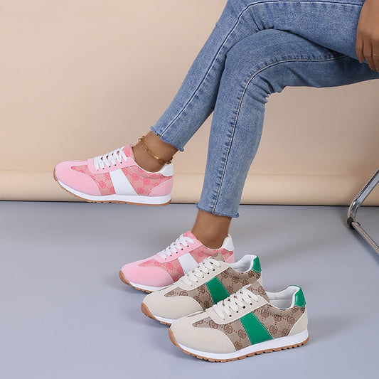 Contrast Round Toe Flat Sneakers - GirlyBayShoesContrast Round Toe Flat Sneakers10060025626174636(US5)GreenGirlyBayContrast Round Toe Flat Sneakers