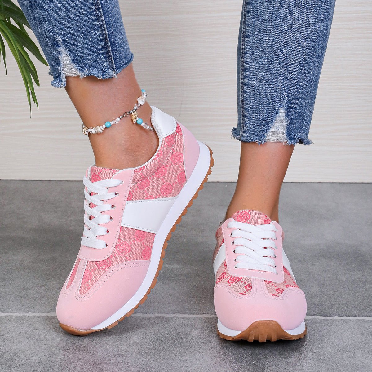 Contrast Round Toe Flat Sneakers - GirlyBayShoesContrast Round Toe Flat Sneakers10060025626914536(US5)PinkGirlyBayContrast Round Toe Flat Sneakers