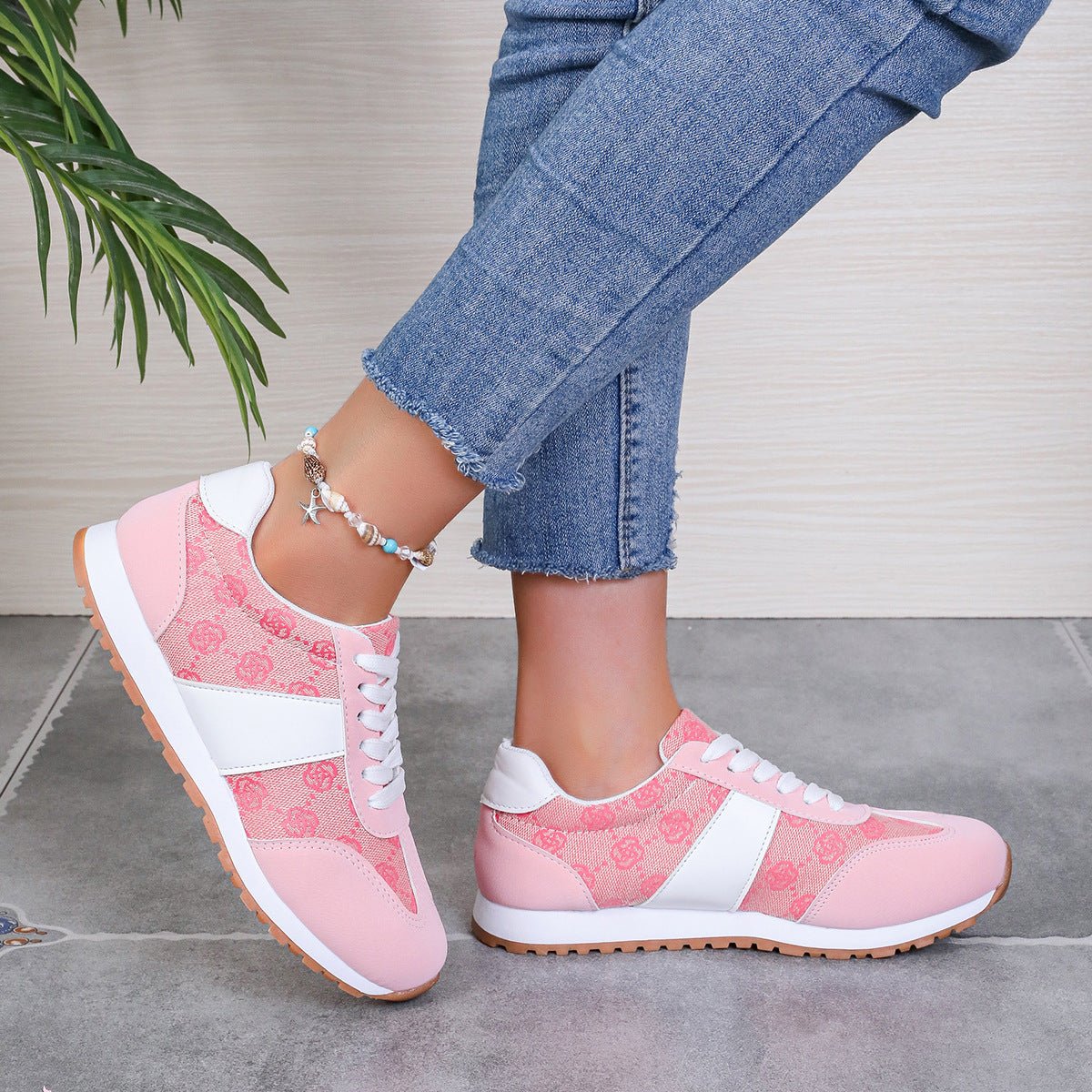 Contrast Round Toe Flat Sneakers - GirlyBayShoesContrast Round Toe Flat Sneakers10060025626914536(US5)PinkGirlyBayContrast Round Toe Flat Sneakers