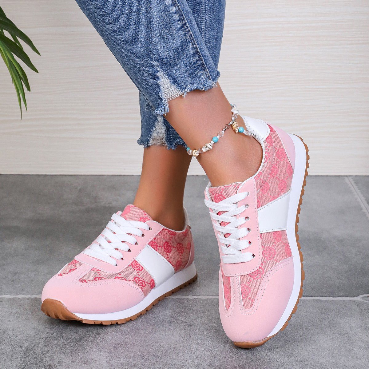Contrast Round Toe Flat Sneakers - GirlyBayShoesContrast Round Toe Flat Sneakers10060025626914536(US5)PinkGirlyBayContrast Round Toe Flat Sneakers
