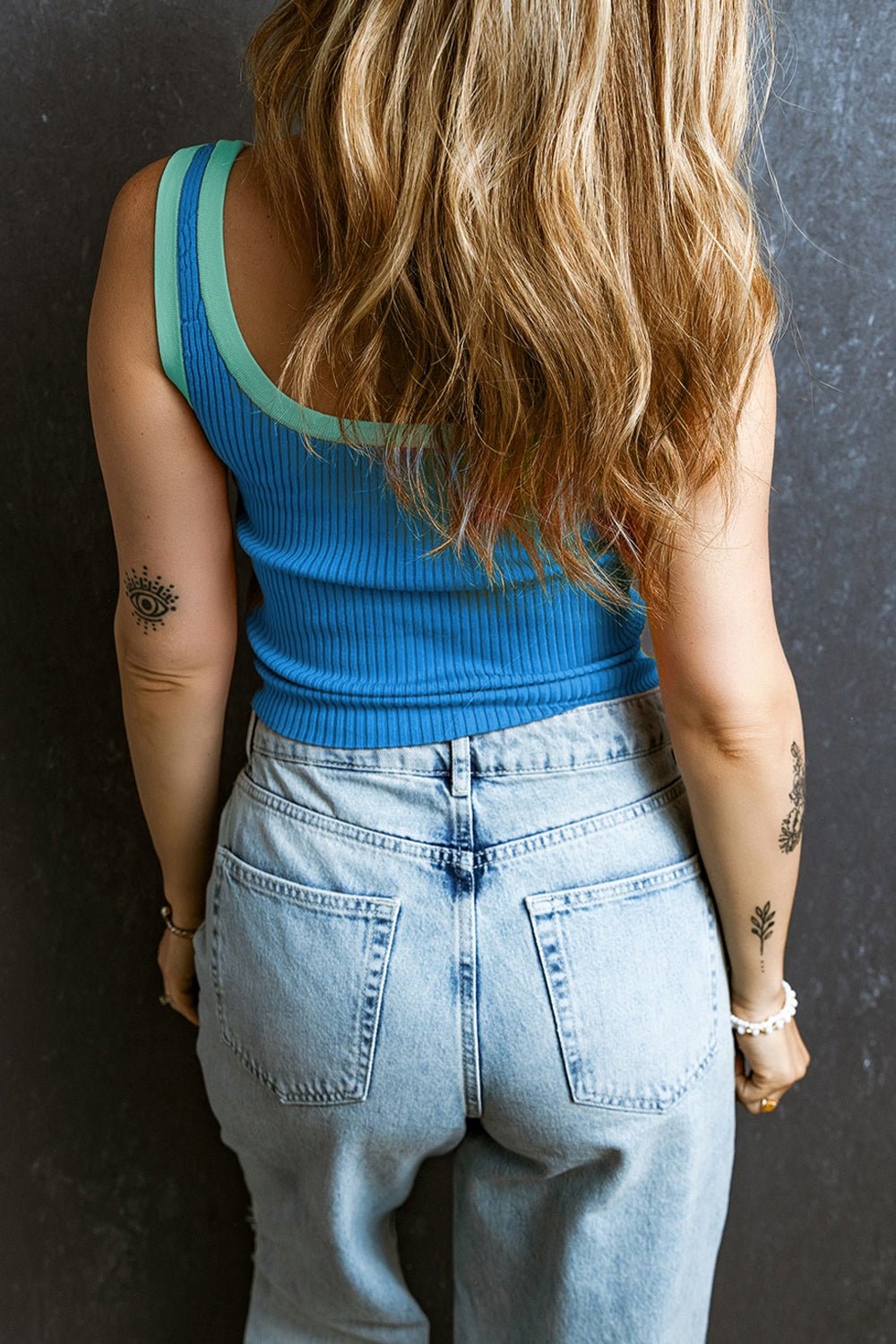 Contrast Trim Ribbed Knit Vest - GirlyBayContrast Trim Ribbed Knit Vest100100123489098SSky BlueGirlyBayContrast Trim Ribbed Knit Vest