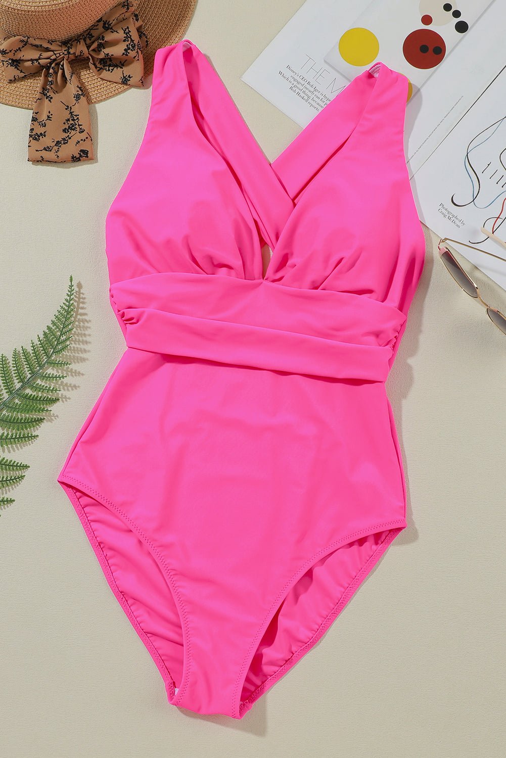 Crisscross Wide Strap One-Piece SwimwearSwimwear One piecesGirlyBayGirlyBay100100472191998Hot PinkSShip From Overseas#tag2