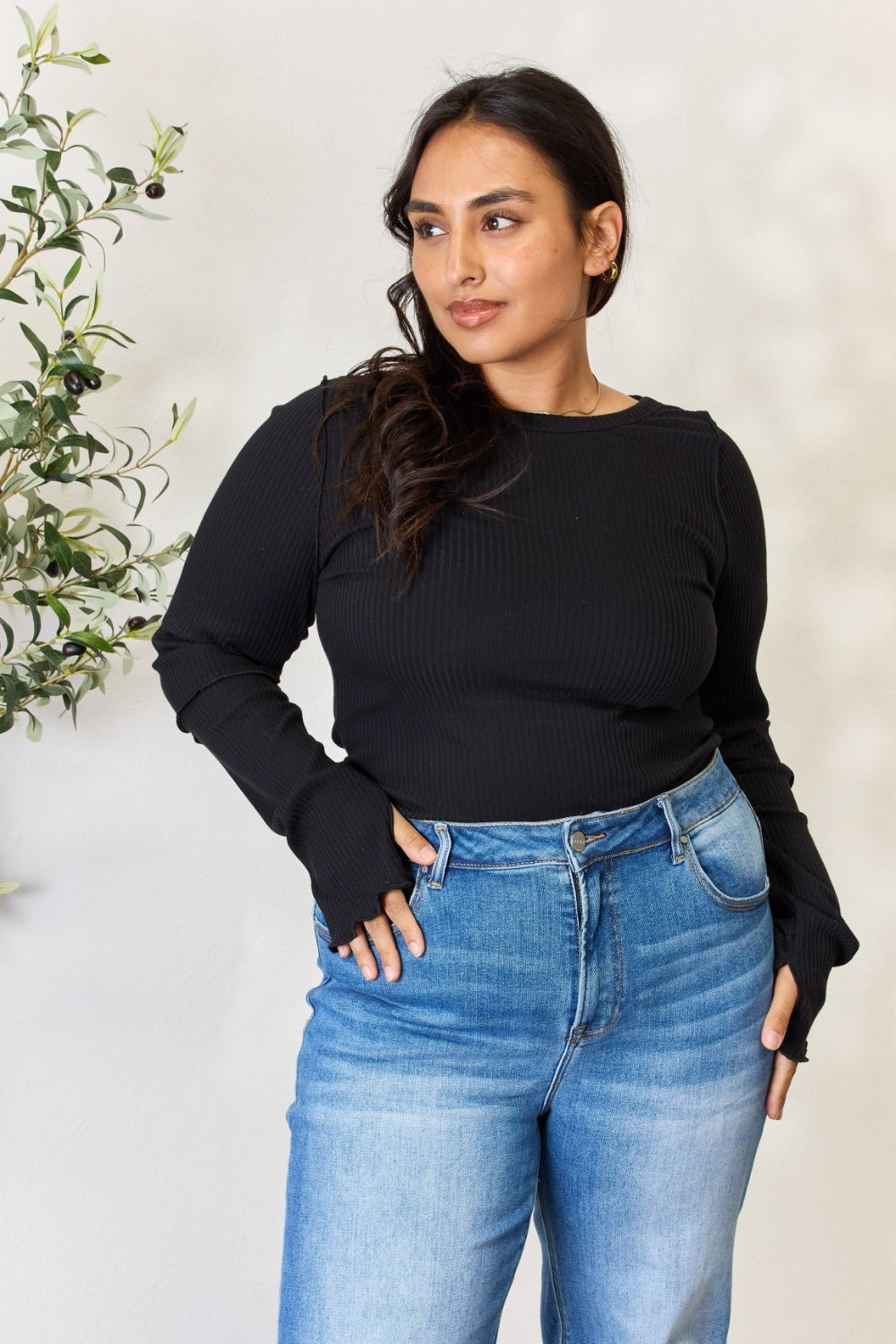 Culture Code Full Size Ribbed Round Neck Long Sleeve Top - GirlyBaySweatshirts & HoodiesCulture Code Full Size Ribbed Round Neck Long Sleeve Top100101050617423SBlackGirlyBayCulture Code Full Size Ribbed Round Neck Long Sleeve Top