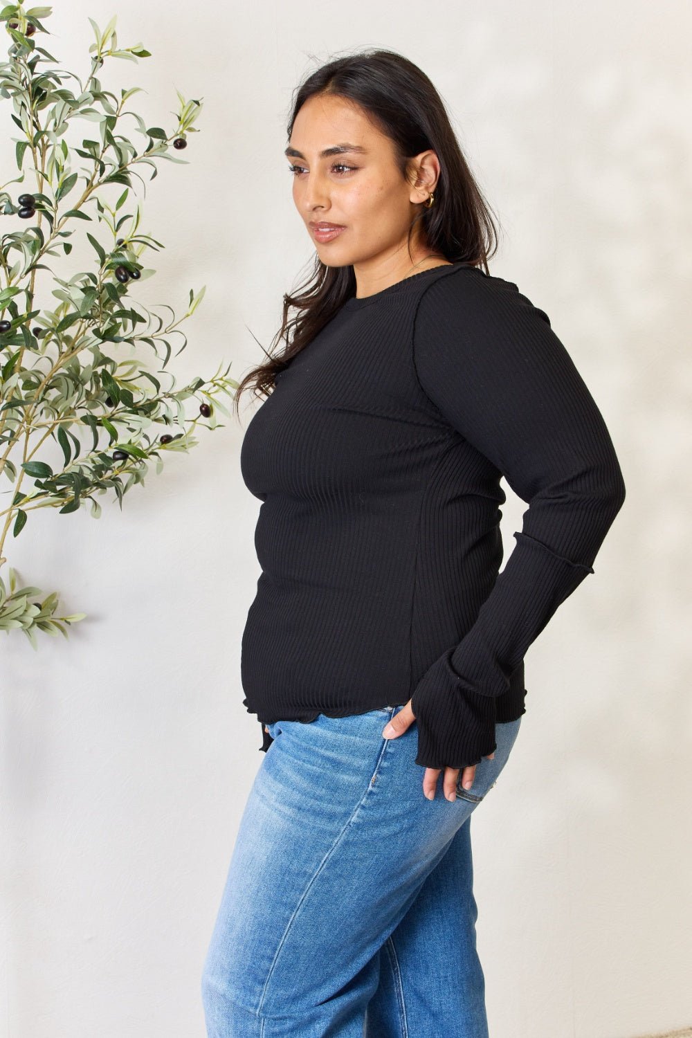 Culture Code Full Size Ribbed Round Neck Long Sleeve Top - GirlyBaySweatshirts & HoodiesCulture Code Full Size Ribbed Round Neck Long Sleeve Top100101050617423SBlackGirlyBayCulture Code Full Size Ribbed Round Neck Long Sleeve Top