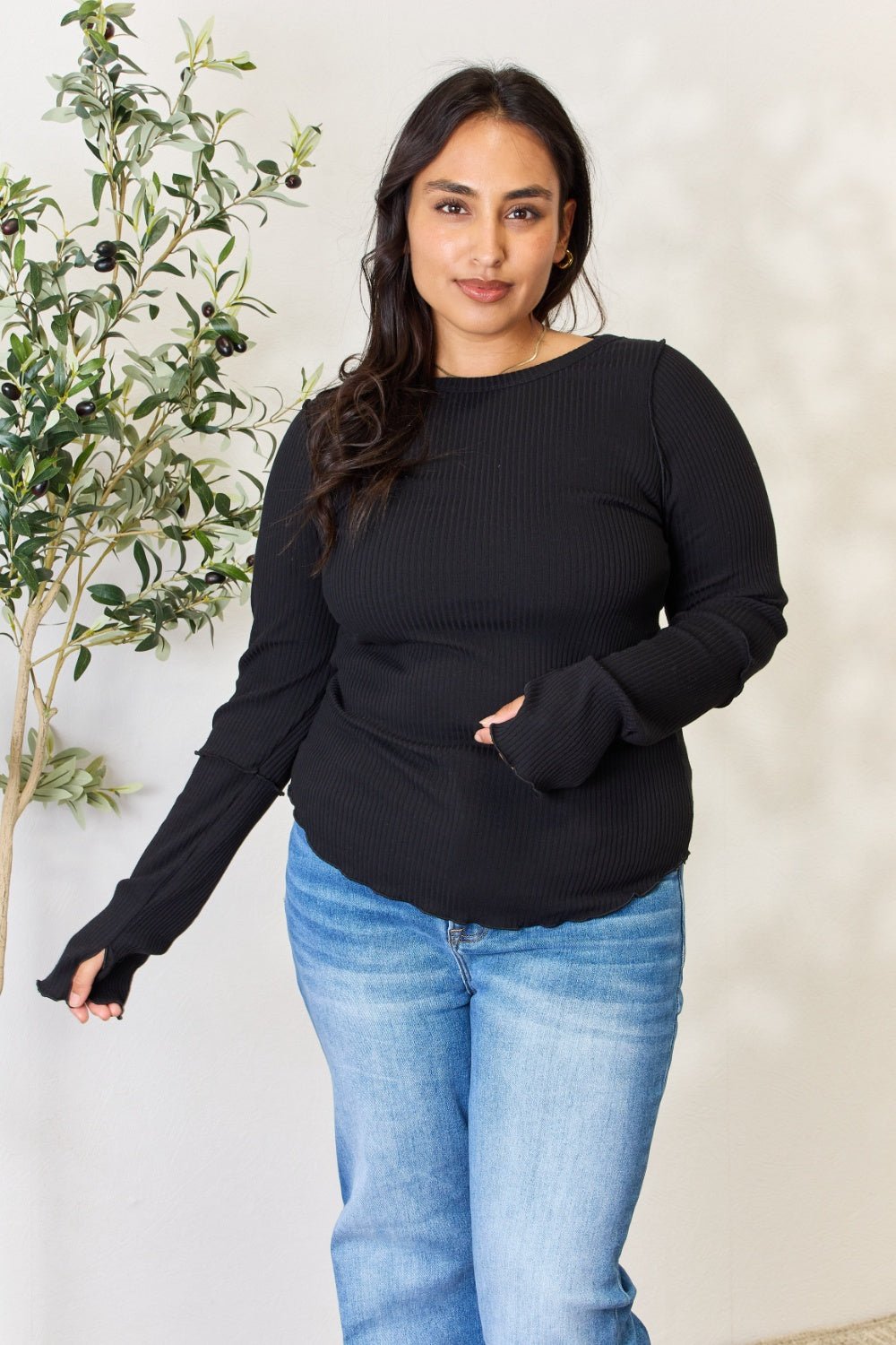 Culture Code Full Size Ribbed Round Neck Long Sleeve Top - GirlyBaySweatshirts & HoodiesCulture Code Full Size Ribbed Round Neck Long Sleeve Top100101050617423SBlackGirlyBayCulture Code Full Size Ribbed Round Neck Long Sleeve Top