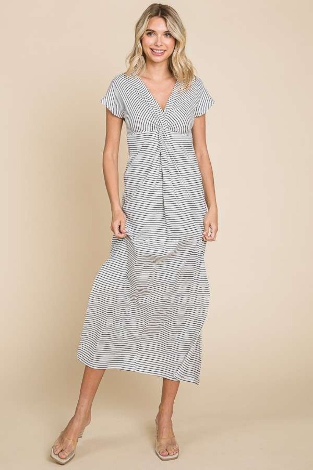 Culture Code Full Size Striped Twisted Detail Dress - GirlyBayCasual DressesCulture Code Full Size Striped Twisted Detail Dress100100213501881SBlackGirlyBayCulture Code Full Size Striped Twisted Detail Dress