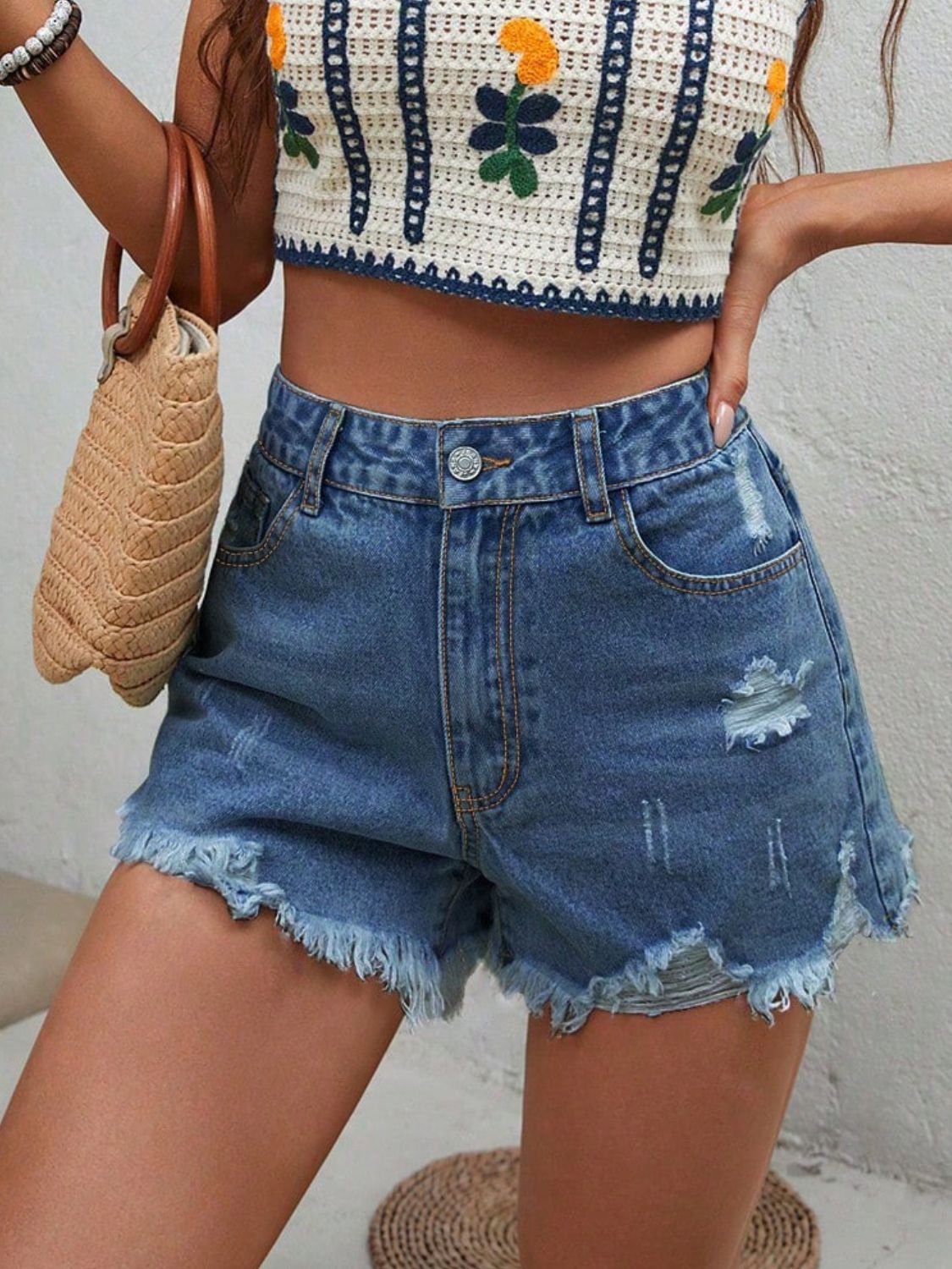 Distressed Raw Hem Denim Shorts - GirlyBayJeans & DenimDistressed Raw Hem Denim Shorts100100884001239XSMediumGirlyBayDistressed Raw Hem Denim Shorts