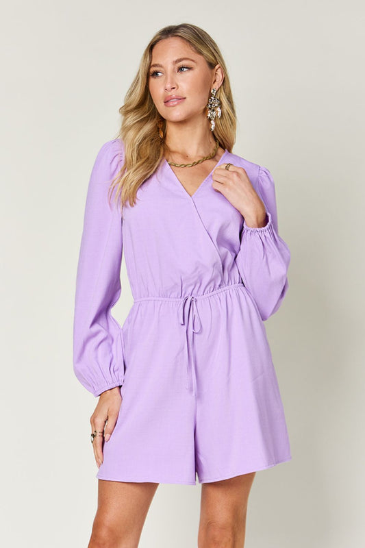 Double Take Full Size Drawstring Long Sleeve Romper - GirlyBayJumpsuits & RompersDouble Take Full Size Drawstring Long Sleeve Romper100100122137997SLavenderGirlyBayDouble Take Full Size Drawstring Long Sleeve Romper