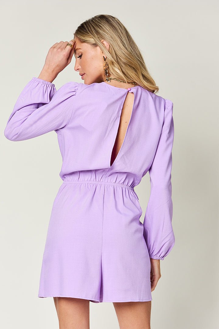 Double Take Full Size Drawstring Long Sleeve Romper - GirlyBayJumpsuits & RompersDouble Take Full Size Drawstring Long Sleeve Romper100100122137997SLavenderGirlyBayDouble Take Full Size Drawstring Long Sleeve Romper