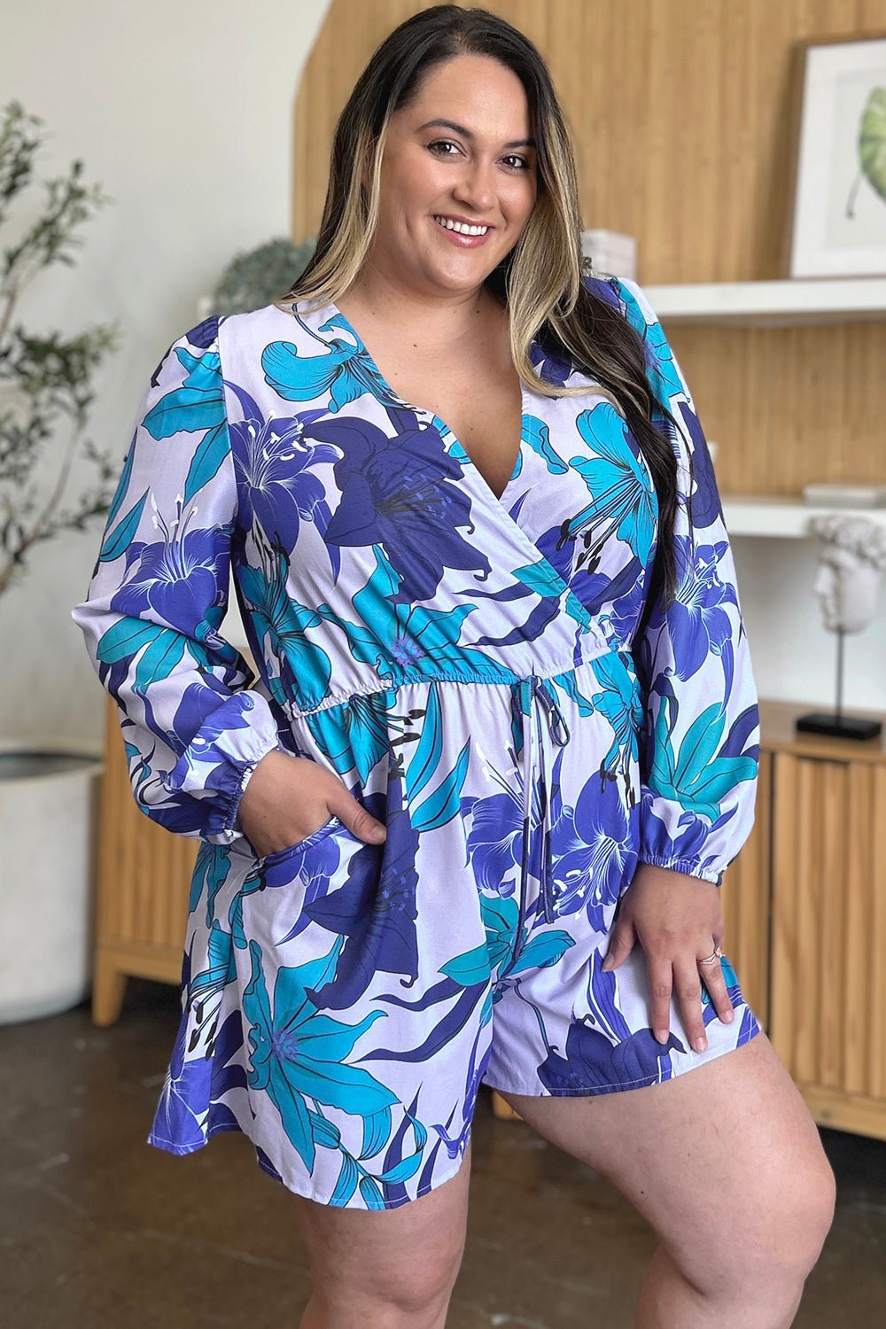 Double Take Full Size Floral Long Sleeve Romper with Pockets - GirlyBayJumpsuits & RompersDouble Take Full Size Floral Long Sleeve Romper with Pockets100100095347838SBlueGirlyBayDouble Take Full Size Floral Long Sleeve Romper with Pockets