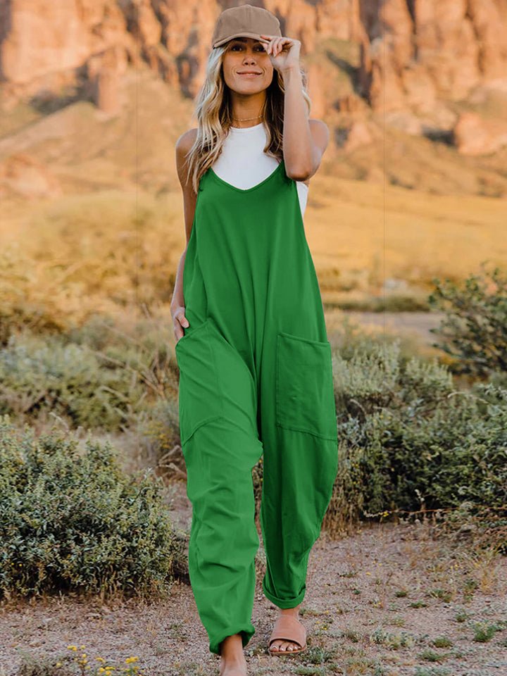 Double Take Full Size Sleeveless V - Neck Pocketed Jumpsuit - GirlyBayJumpsuits & RompersDouble Take Full Size Sleeveless V - Neck Pocketed Jumpsuit100101497152045SGreenGirlyBayDouble Take Full Size Sleeveless V - Neck Pocketed Jumpsuit
