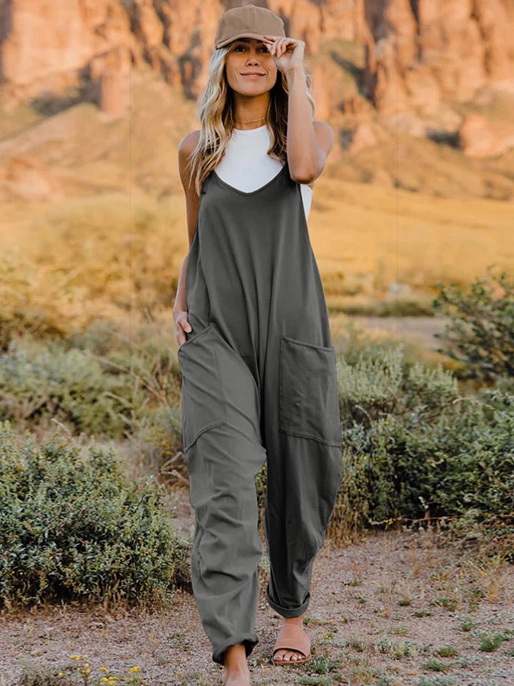 Double Take Full Size Sleeveless V - Neck Pocketed Jumpsuit - GirlyBayJumpsuits & RompersDouble Take Full Size Sleeveless V - Neck Pocketed Jumpsuit100101497156356SDark GrayGirlyBayDouble Take Full Size Sleeveless V - Neck Pocketed Jumpsuit