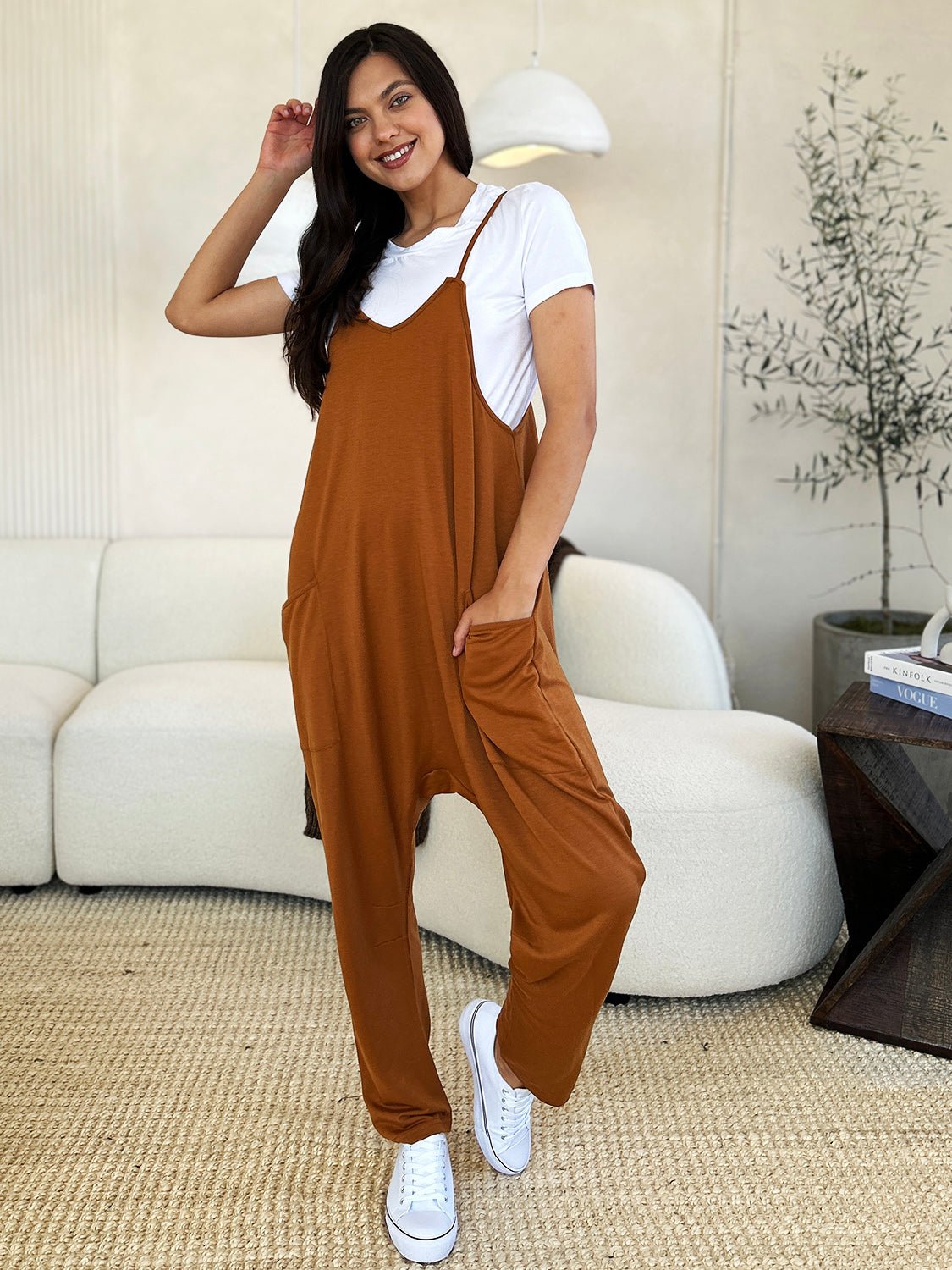 Double Take Full Size Sleeveless V - Neck Pocketed Jumpsuit - GirlyBayJumpsuits & RompersDouble Take Full Size Sleeveless V - Neck Pocketed Jumpsuit100101497157681SCaramelGirlyBayDouble Take Full Size Sleeveless V - Neck Pocketed Jumpsuit