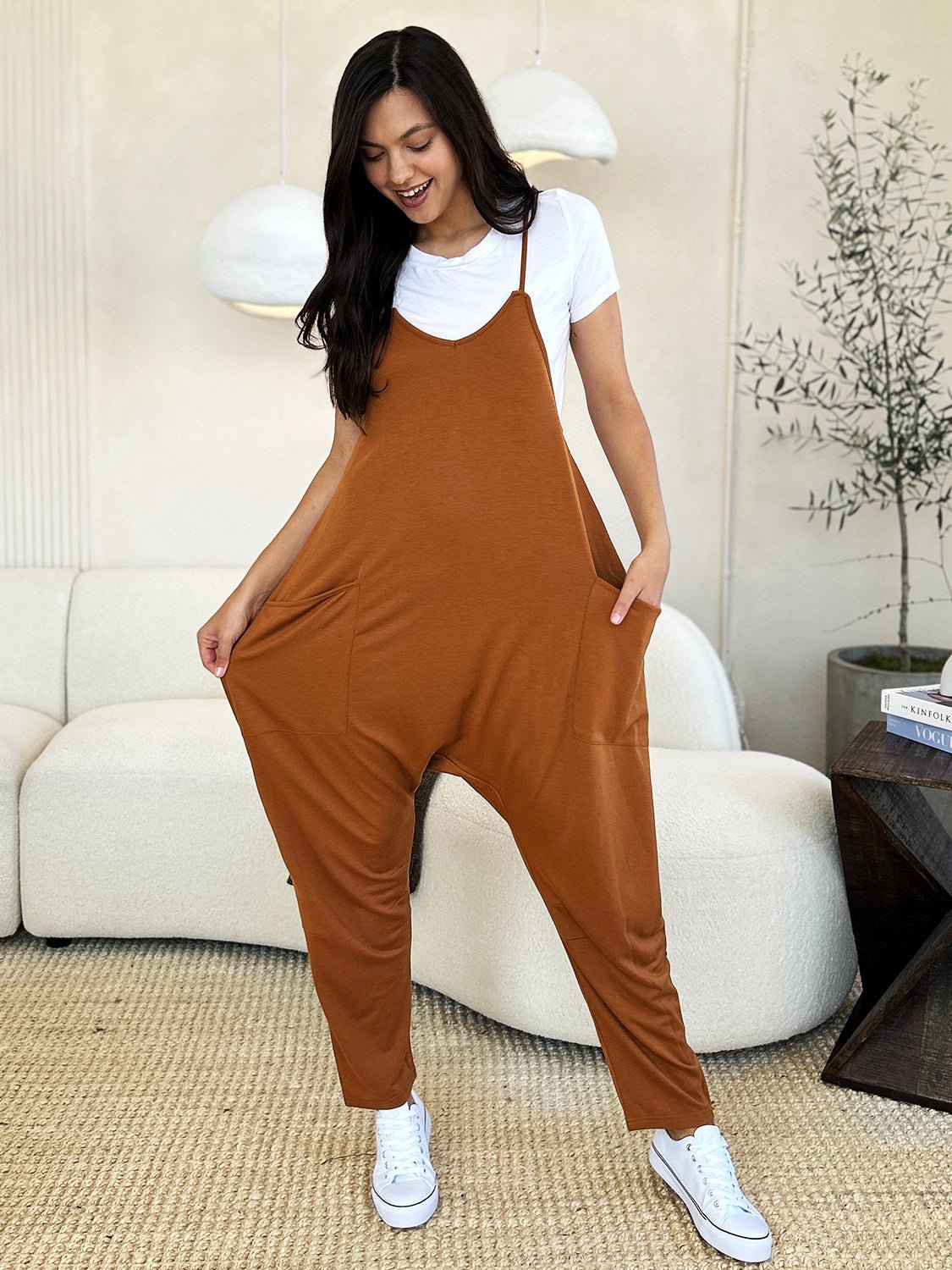 Double Take Full Size Sleeveless V - Neck Pocketed Jumpsuit - GirlyBayJumpsuits & RompersDouble Take Full Size Sleeveless V - Neck Pocketed Jumpsuit100101497157681SCaramelGirlyBayDouble Take Full Size Sleeveless V - Neck Pocketed Jumpsuit