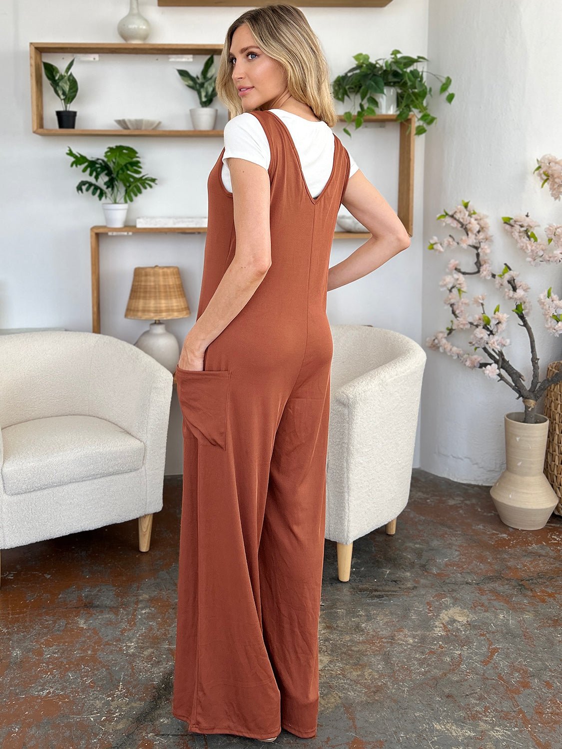 Double Take Full Size Sleeveless Wide Leg Jumpsuit with Pockets - GirlyBayJumpsuits & RompersDouble Take Full Size Sleeveless Wide Leg Jumpsuit with Pockets100100375753103SBrownGirlyBayDouble Take Full Size Sleeveless Wide Leg Jumpsuit with Pockets