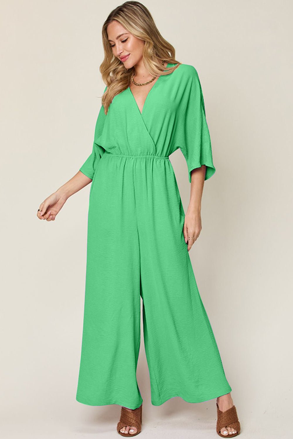 Double Take Full Size Surplice Wide Leg Jumpsuit with Pockets - GirlyBayJumpsuits & RompersDouble Take Full Size Surplice Wide Leg Jumpsuit with Pockets100100969191162SMid GreenGirlyBayDouble Take Full Size Surplice Wide Leg Jumpsuit with Pockets
