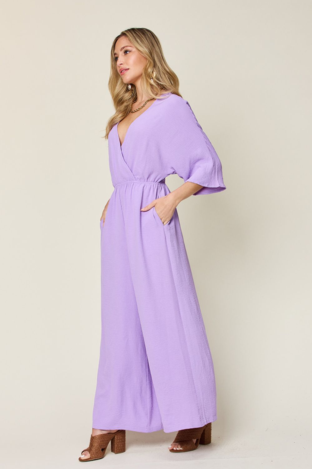 Double Take Full Size Surplice Wide Leg Jumpsuit with Pockets - GirlyBayJumpsuits & RompersDouble Take Full Size Surplice Wide Leg Jumpsuit with Pockets100100969191385SLavenderGirlyBayDouble Take Full Size Surplice Wide Leg Jumpsuit with Pockets