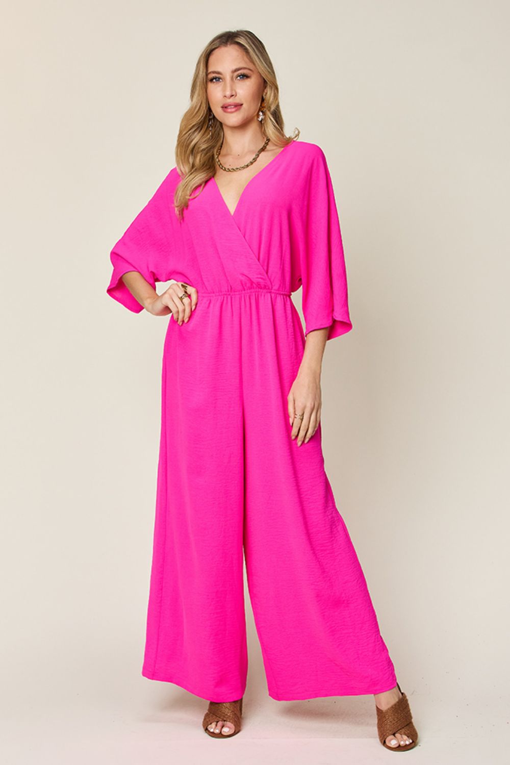 Double Take Full Size Surplice Wide Leg Jumpsuit with Pockets - GirlyBayJumpsuits & RompersDouble Take Full Size Surplice Wide Leg Jumpsuit with Pockets100100969191975SHot PinkGirlyBayDouble Take Full Size Surplice Wide Leg Jumpsuit with Pockets