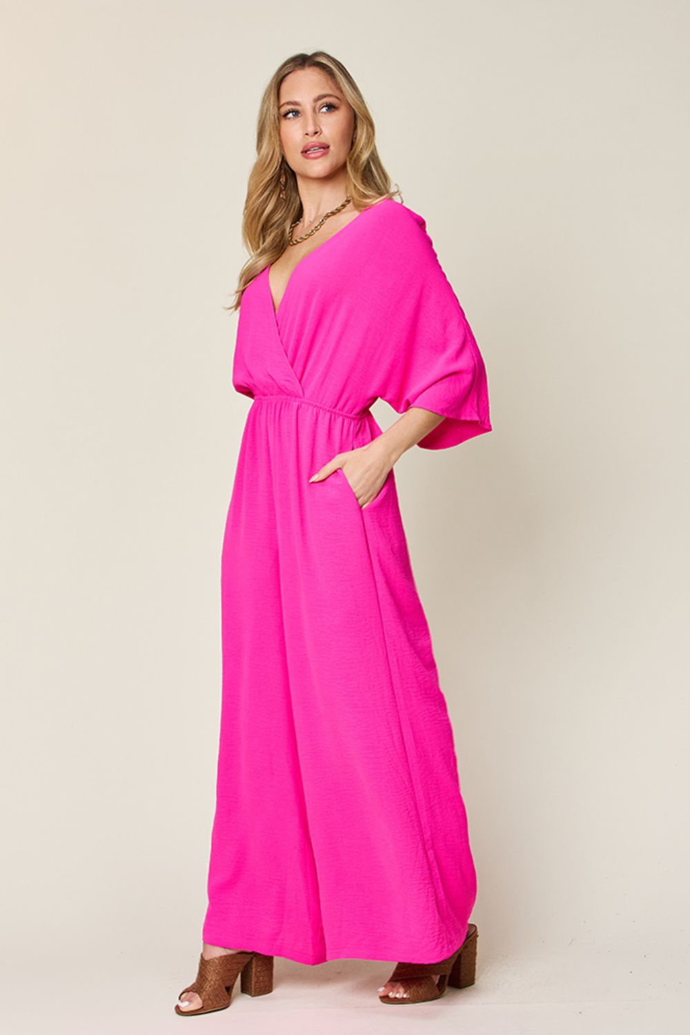 Double Take Full Size Surplice Wide Leg Jumpsuit with Pockets - GirlyBayJumpsuits & RompersDouble Take Full Size Surplice Wide Leg Jumpsuit with Pockets100100969191975SHot PinkGirlyBayDouble Take Full Size Surplice Wide Leg Jumpsuit with Pockets
