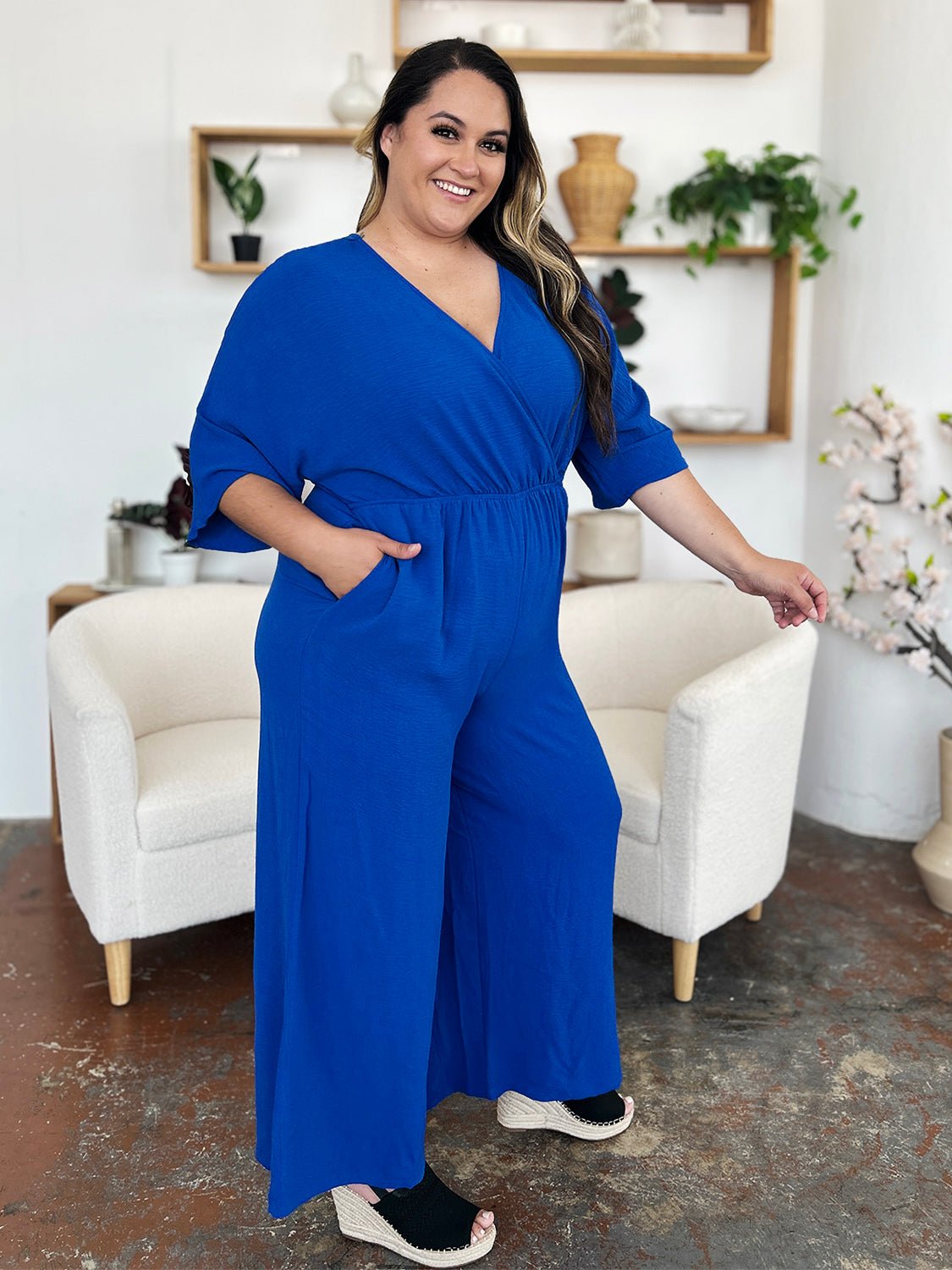 Double Take Full Size Surplice Wide Leg Jumpsuit with Pockets - GirlyBayJumpsuits & RompersDouble Take Full Size Surplice Wide Leg Jumpsuit with Pockets100100969193110SRoyal BlueGirlyBayDouble Take Full Size Surplice Wide Leg Jumpsuit with Pockets