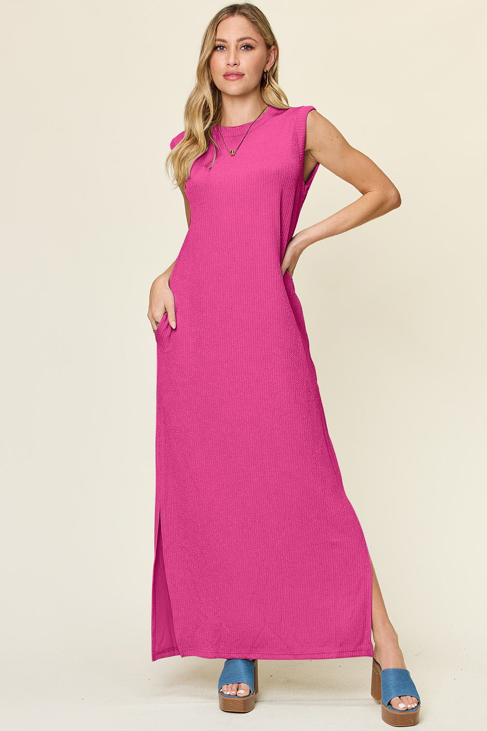 Double Take Full Size Texture Mock Neck Sleeveless Maxi Dress - GirlyBayMaxi DressesDouble Take Full Size Texture Mock Neck Sleeveless Maxi Dress100100854744372SHot PinkGirlyBayDouble Take Full Size Texture Mock Neck Sleeveless Maxi Dress