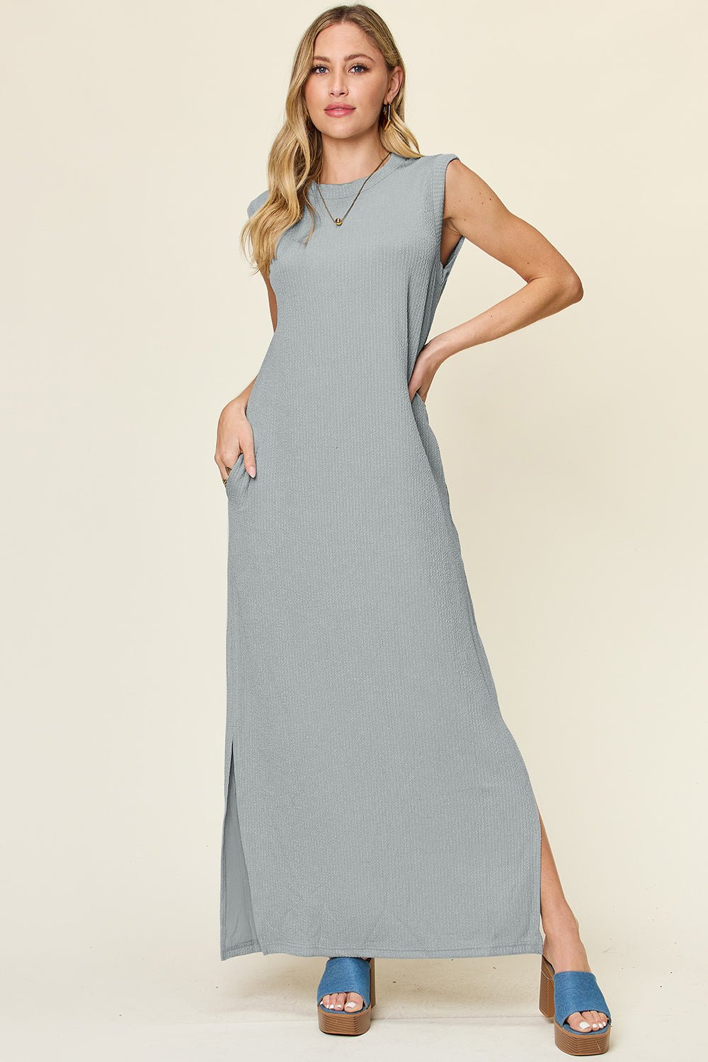 Double Take Full Size Texture Mock Neck Sleeveless Maxi Dress - GirlyBayMaxi DressesDouble Take Full Size Texture Mock Neck Sleeveless Maxi Dress100100854744929SCloudy BlueGirlyBayDouble Take Full Size Texture Mock Neck Sleeveless Maxi Dress