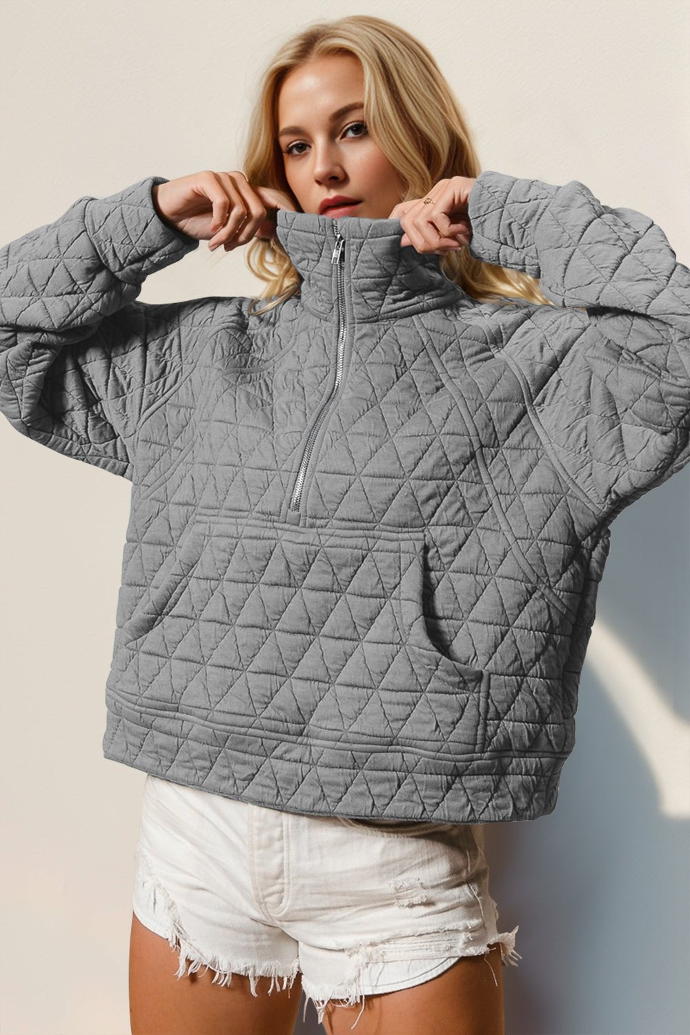 Double Take Half Zip Long Sleeve Quilted Sweatshirt with Pocket - GirlyBayDouble Take Half Zip Long Sleeve Quilted Sweatshirt with Pocket100100202401792SGrayGirlyBayDouble Take Half Zip Long Sleeve Quilted Sweatshirt with Pocket