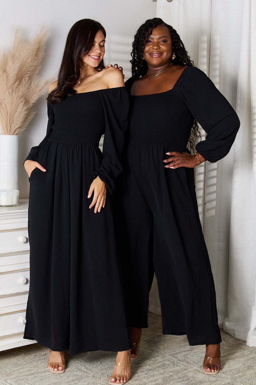 Double Take Square Neck Jumpsuit with Pockets - GirlyBayJumpsuits & RompersDouble Take Square Neck Jumpsuit with Pockets100101685113566SBlackGirlyBayDouble Take Square Neck Jumpsuit with Pockets