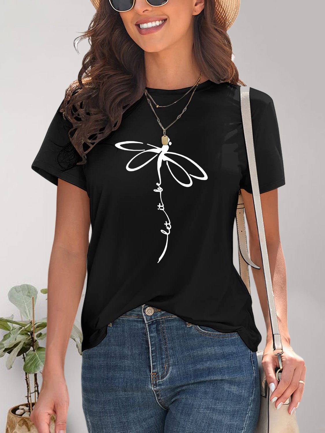 Dragonfly Graphic Round Neck Short Sleeve T-Shirt - GirlyBayDragonfly Graphic Round Neck Short Sleeve T-Shirt100100773761503SBlackGirlyBayDragonfly Graphic Round Neck Short Sleeve T-Shirt