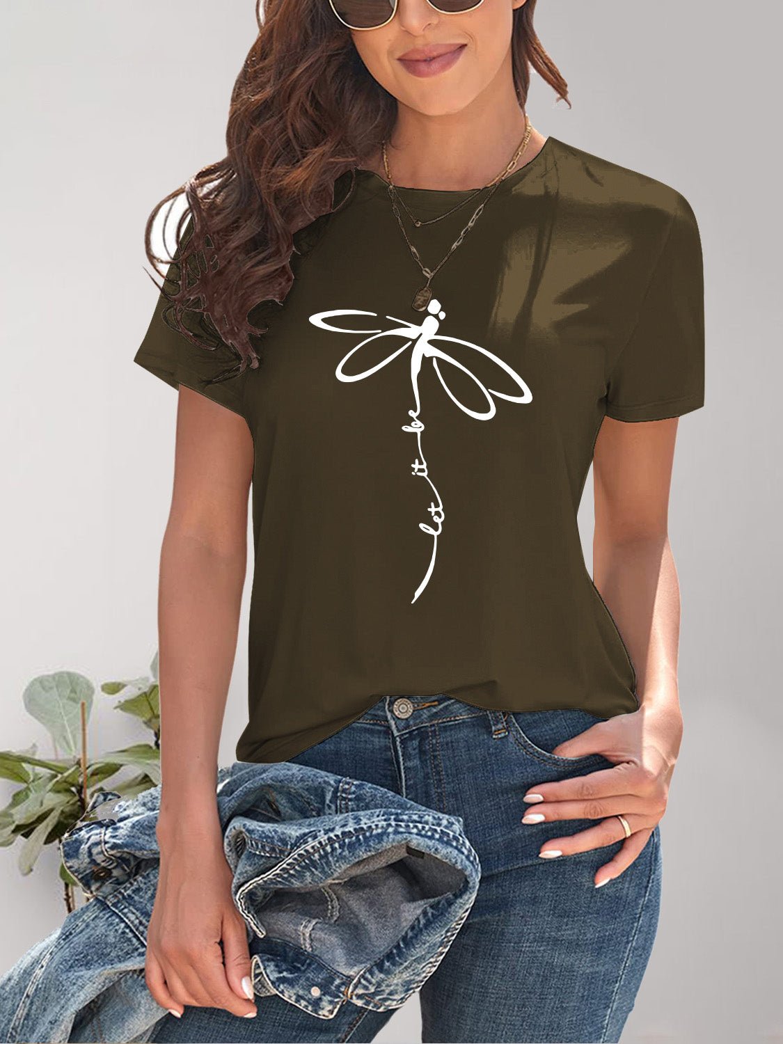 Dragonfly Graphic Round Neck Short Sleeve T-Shirt - GirlyBayDragonfly Graphic Round Neck Short Sleeve T-Shirt100100773761642SOlive BrownGirlyBayDragonfly Graphic Round Neck Short Sleeve T-Shirt